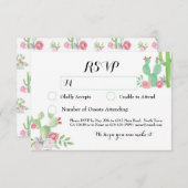 Cactus RSVP Wedding Fiesta Response Cards Cacti (Voorkant / Achterkant)