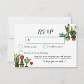Cactus RSVP Wedding Fiesta Response Cards Lights (Voorkant)