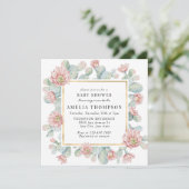 Cactus | Rustiek Boho Baby shower Kaart (Staand voorkant)