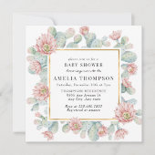 Cactus | Rustiek Boho Baby shower Kaart (Voorkant)