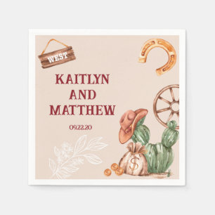 Cactus Rustiek bruin Westerne bruiloft Servet