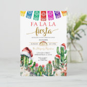 Cactus Santa Mexicaanse thema vakantie feest Kaart (Staand voorkant)