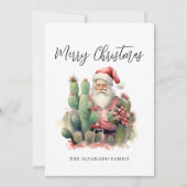Cactus Santa Prettig Kerstfeest Feestdagenkaart (Voorkant)