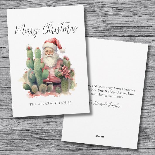 Cactus Santa Prettig Kerstfeest Feestdagenkaart