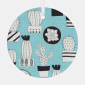 Cactus, sappig: met de hand getekend naadloos ontw glas ornament (Achterkant)