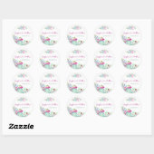 Cactus & Sappige Bloemen Trouwstickers Ronde Sticker (Vel)