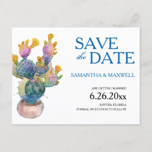 Cactus Save the Date Wedding Notice Aankondigingskaart