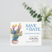 Cactus Save the Date Wedding Notice Aankondigingskaart (Staand voorkant)