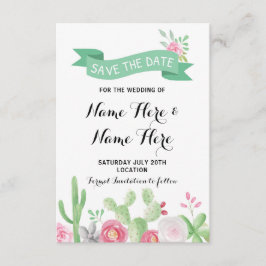 Cactus Save The Date Wedding Party Fiesta Kaarten