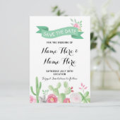 Cactus Save The Date Wedding Party Fiesta Kaarten (Staand voorkant)