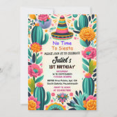 cactus schattig uno taco eerste fiesta 1e verjaard kaart (Voorkant)