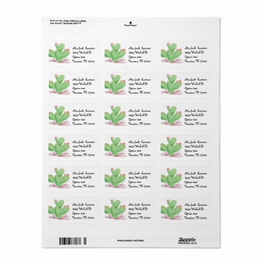 Cactus schilder Return Address Mailing Label (Full Sheet)