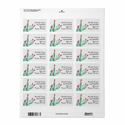 Cactus schilder Return Address Mailing Label (Full Sheet)