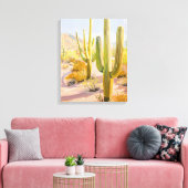 Cactus-schilderij voor de woestijn, Zuidwestelijke Canvas Afdruk (Insitu (Woonkamer))