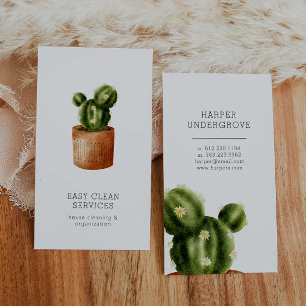 Cactus schoonmaken visitekaartje