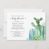 Cactus Script Couples Baby shower Invitation (Voorkant)