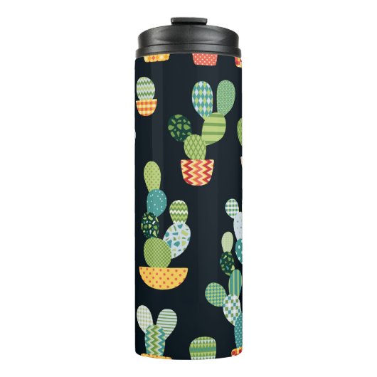 Cactus seamless pattern in patchwork style with pl thermosbeker (Voorkant)