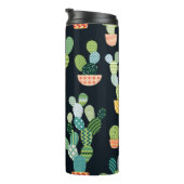 Cactus seamless pattern in patchwork style with pl thermosbeker (Geroteerd rechts)