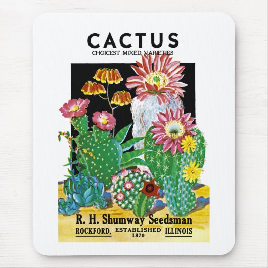 Cactus Seed Packet Label Muismat (Voorkant)