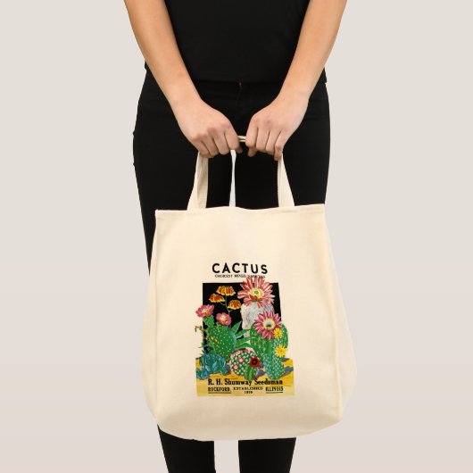 Cactus Seed Packet Label Tote Bag (Voorkant (product))