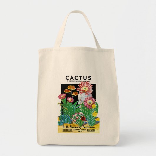 Cactus Seed Packet Label Tote Bag (Voorkant)