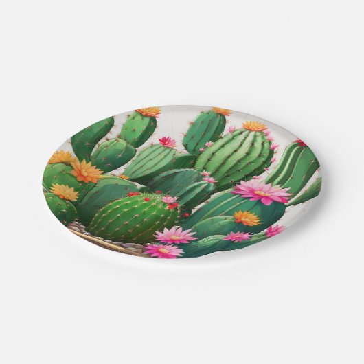 cactus servetten papieren bordje (Gekanteld)