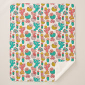 Cactus Sherpa Blanket Deken (Voorkant)