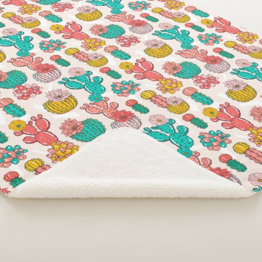 Cactus Sherpa Blanket Deken (3/4)