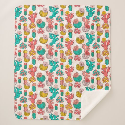 Cactus Sherpa Blanket Sherpa Deken (Voorkant)