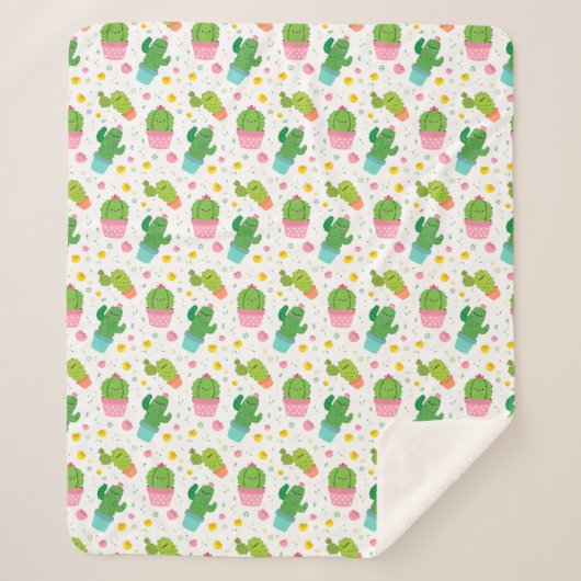 Cactus Sherpa Blanket Sherpa Deken (Voorkant)