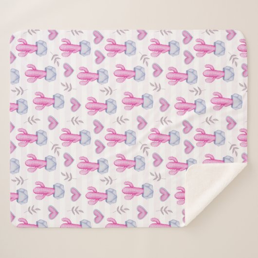 Cactus Sherpa Deken (Voorkant (horizontaal))