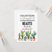 Cactus Simple Volunteer Appreciation Week Card Kaart (Voorkant / Achterkant in situ)