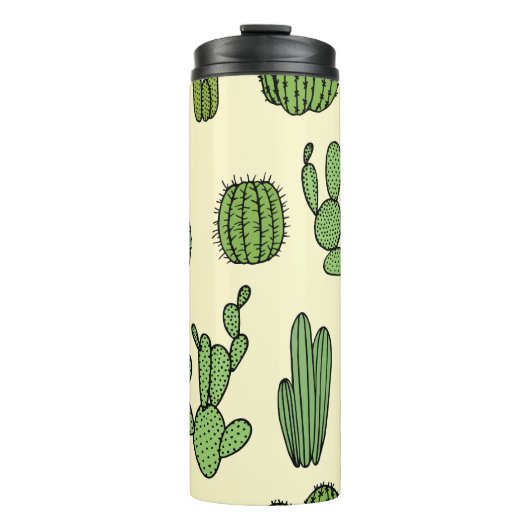 Cactus Sketch:  bloemenelegantie. Thermosbeker (Voorkant)