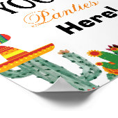 Cactus slipje Drop Bachelorette Party Game Sign Poster (Hoek)