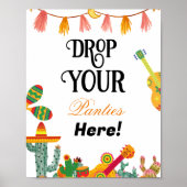 Cactus slipje Drop Bachelorette Party Game Sign Poster (Voorkant)