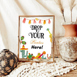 Cactus slipje Drop Bachelorette Party Game Sign Poster