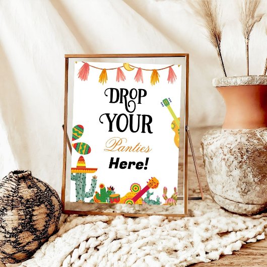 Cactus slipje Drop Bachelorette Party Game Sign Poster