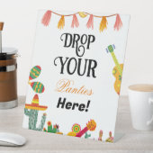 Cactus slipje Drop Bachelorette Party Game Sign Reclamebord Met Voetstuk (Insitu)
