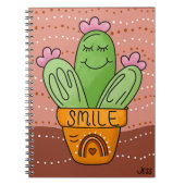 Cactus Smile Boho Rainbow Kleuren Happy Schattige Notitieboek (Voorkant)