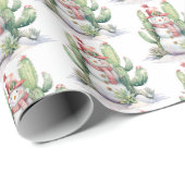 Cactus Sneeuwman Kerstmis Cadeaupapier (Rol Hoek)