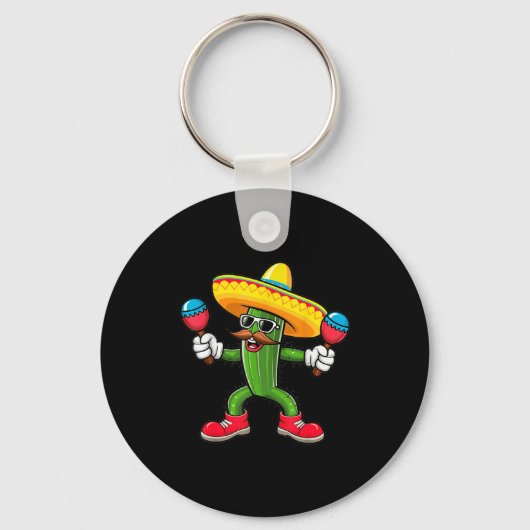Cactus Sombrero Cinco De Mayo Mexican Cactus Party Sleutelhanger (Voorkant)