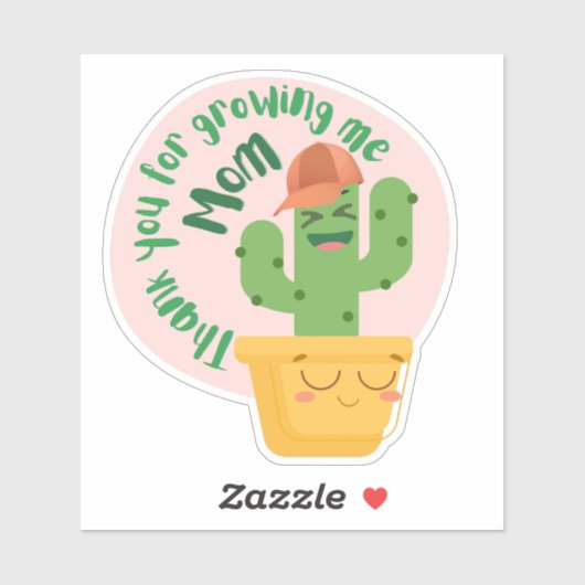 Cactus son en mam plant sticker (Vel)