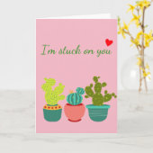 Cactus Southwest Desert Succulent Valentijnsdag Kaart (Gele Bloem)