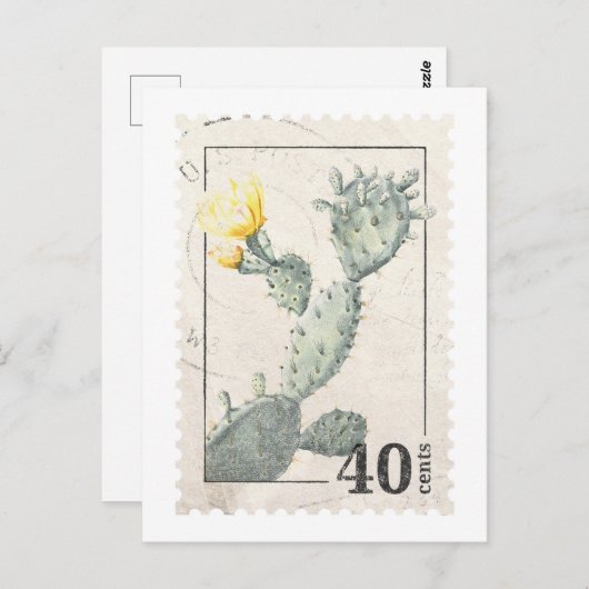 Cactus Stamp Briefkaart (Voorkant / Achterkant)