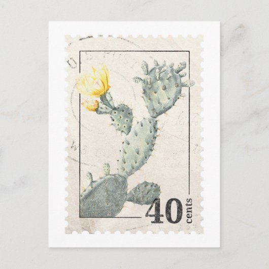 Cactus Stamp Briefkaart (Voorkant)