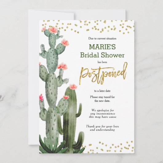 Cactus stelt uitnodiging voor aankondiging uit (Voorkant)