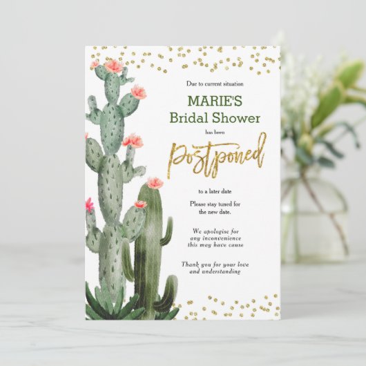 Cactus stelt uitnodiging voor aankondiging uit (Staand voorkant)