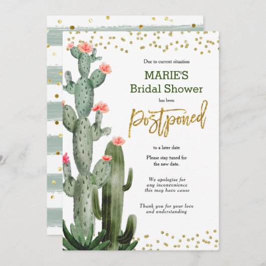 Cactus stelt uitnodiging voor aankondiging uit (Voorkant / Achterkant)