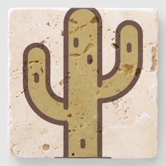 cactus stenen onderzetter (Voorkant)