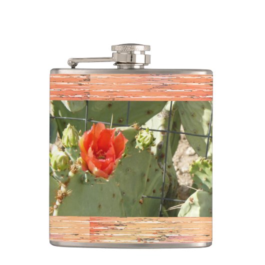 Cactus Stevige en mooie omwikkelde kolf Heupfles (Voorkant)